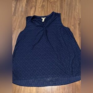Bit & Bridle Navy Textured Sleeveless Tank